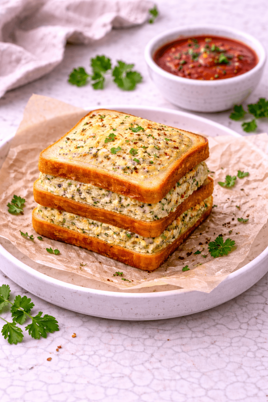 Chessy stuffed garlic bread  hero image