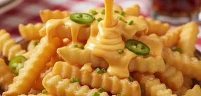 Crispy French Fries & Cheese Sauce recipe