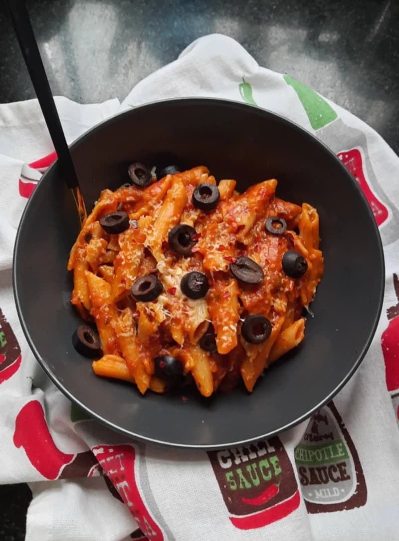 Jain Red Sauce Pasta  recipe