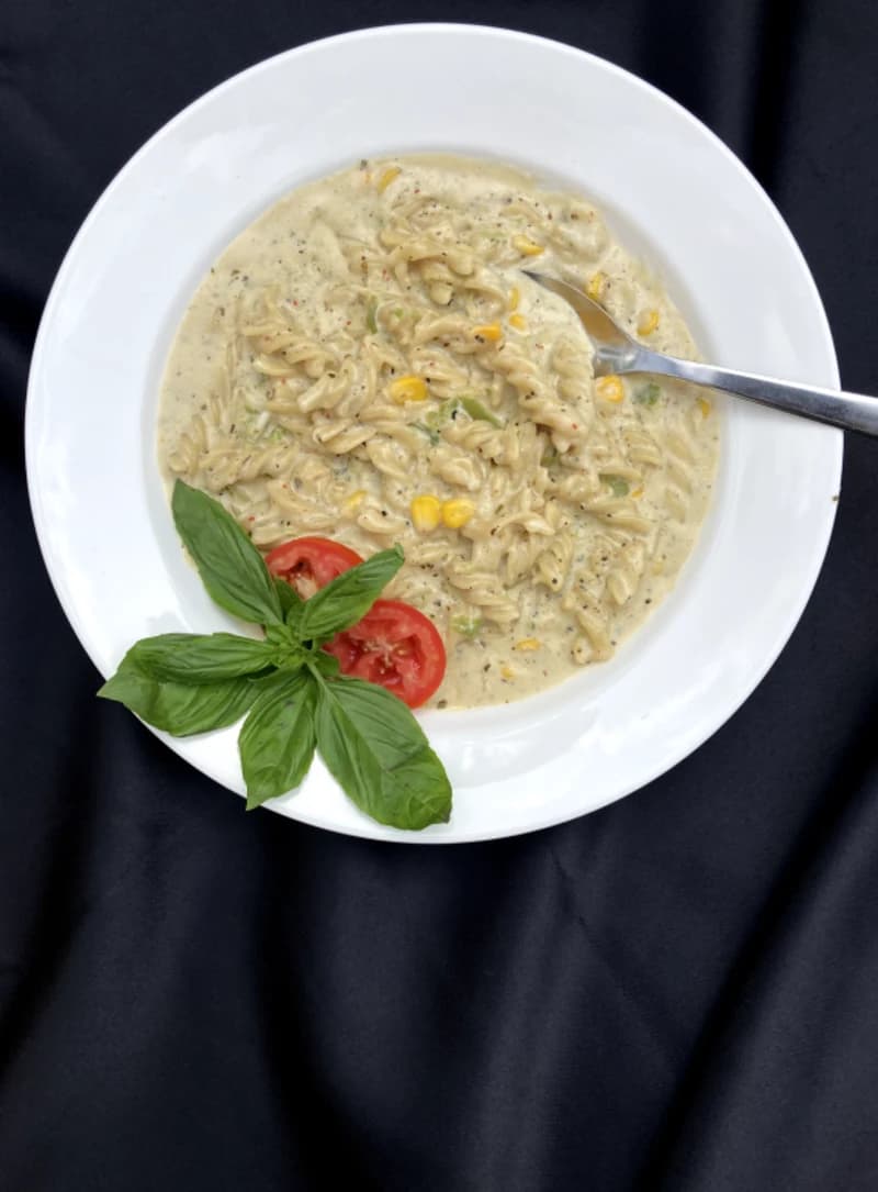 Jain White Sauce Pasta  recipe