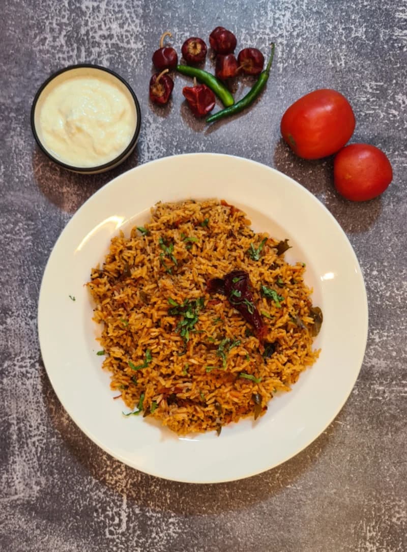 Jain Tomato Rice  recipe
