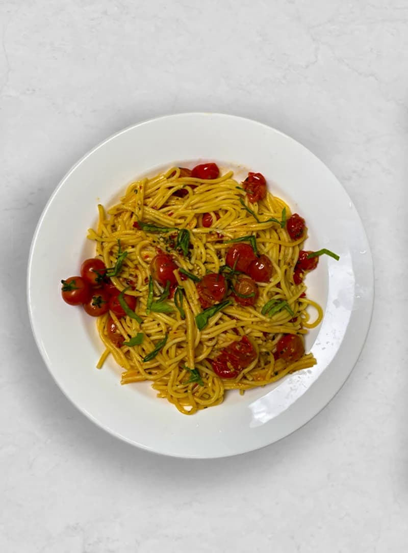 Spaghetti with Cherry Tomatoes recipe