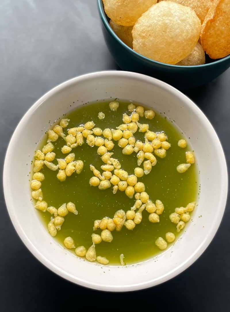 Mint and Coriander Panipuri Pani recipe