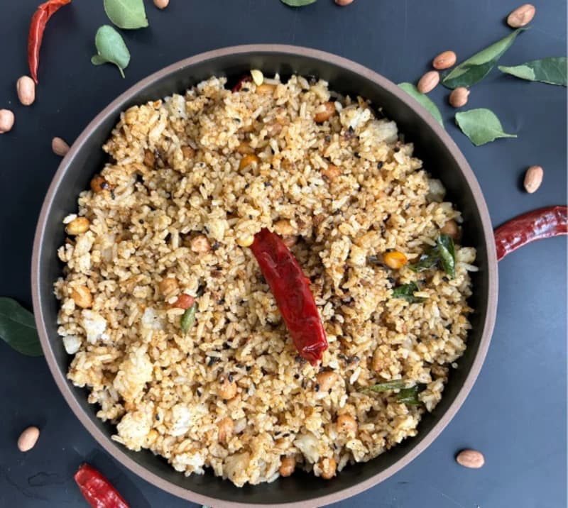 Puliogare with Cooked Rice recipe