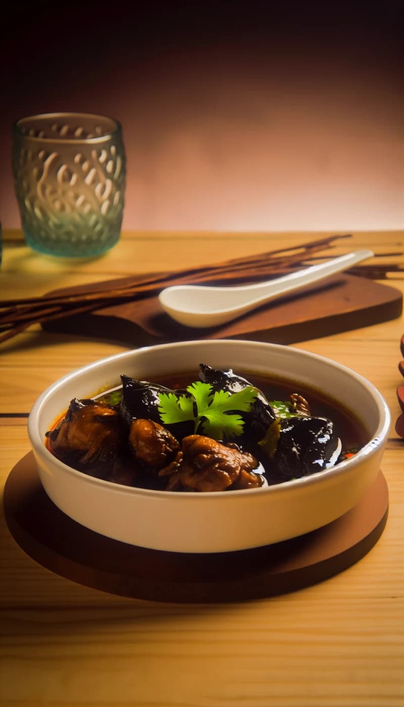 Assamese Black Sesame Chicken recipe